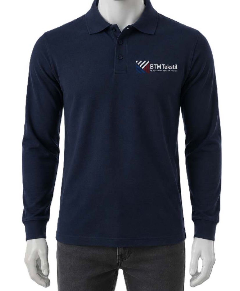Polo Yaka Uzun Kol T-Shirt (Premium)